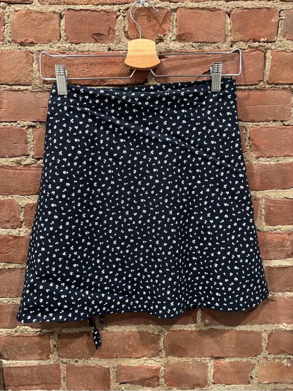 Brandy Melville Navy Blue Floral Mini Skirt
